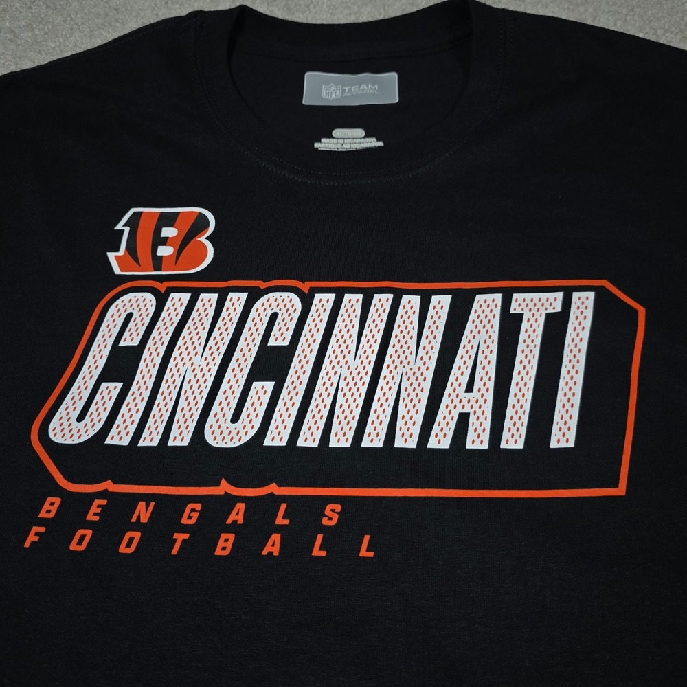 Cincinnati Bengals T-Shirt Mens‎ XL Black NFL Team Apparel Short Sleeve Football